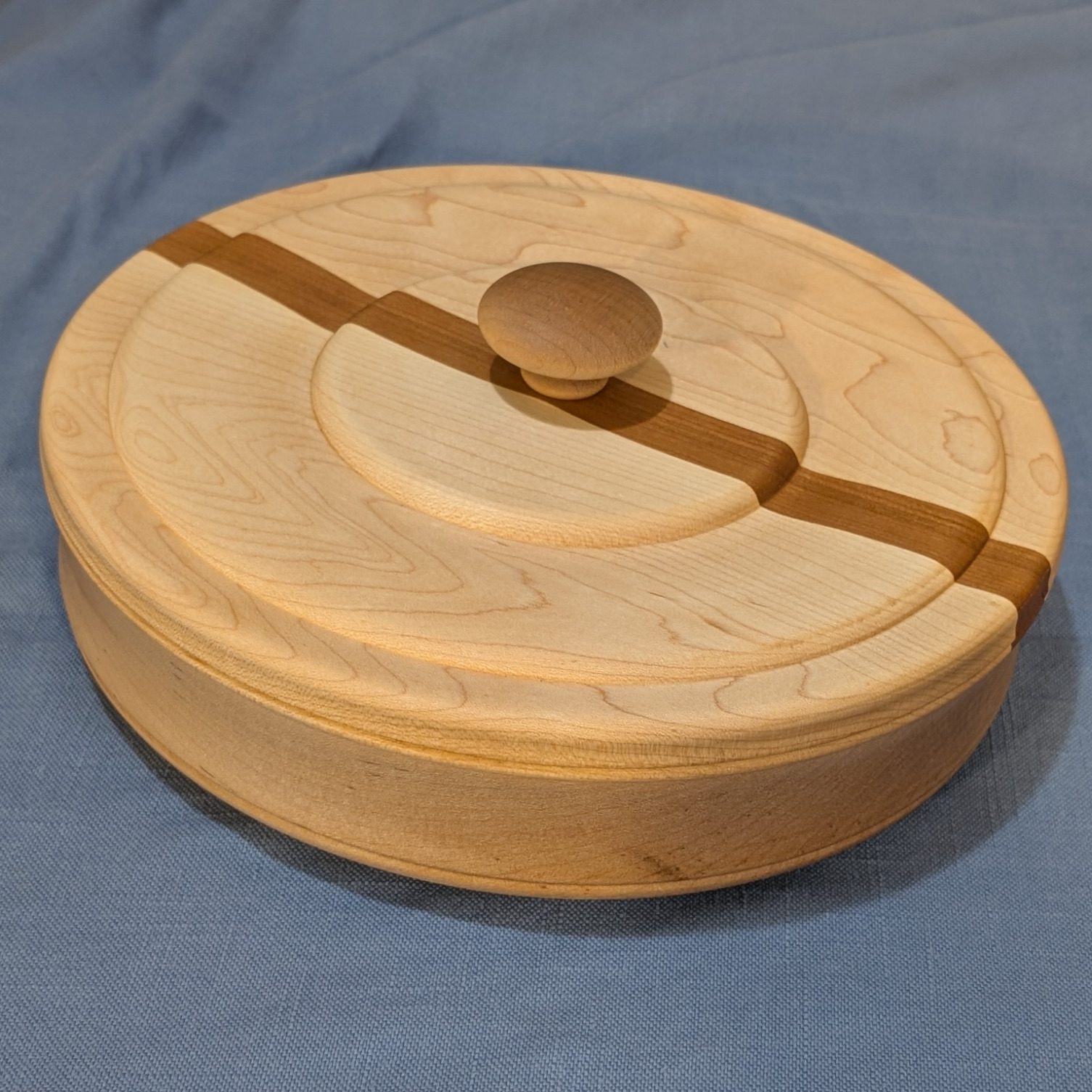 Maple & cherry jewelry box, 10 in